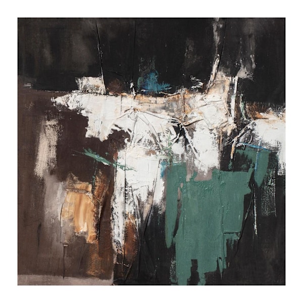 Oljemålning 120x120cm, abstrakt kväll