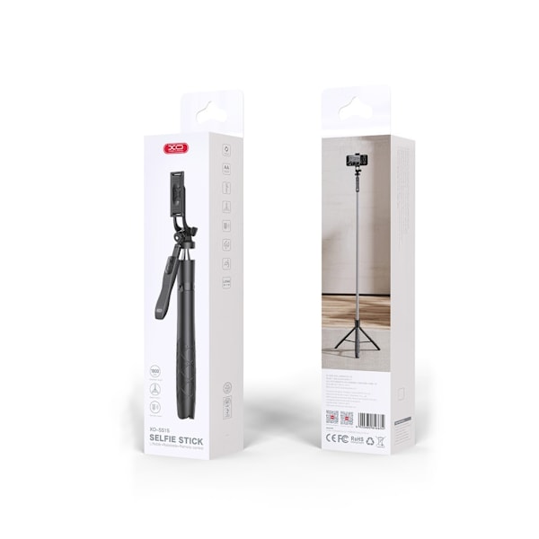 XO Selfie Stick BT Tripod SS15 180cm, svart