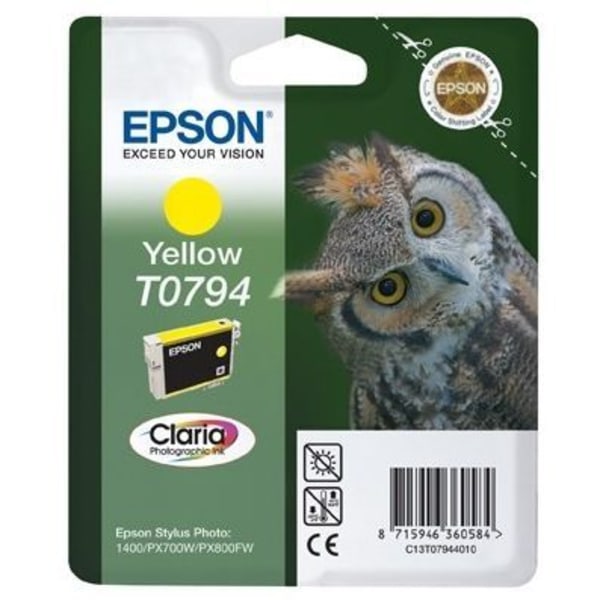 EPSON Blækpatron T0794 Gul - Ugle (C13T07944010)