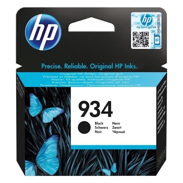 HP 934 original sort blækpatron (C2P19AE) til HP OfficeJet 6230/6820/6830