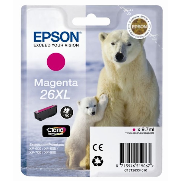 Epson T2633 XL Polar Bear Bläckpatron Magenta