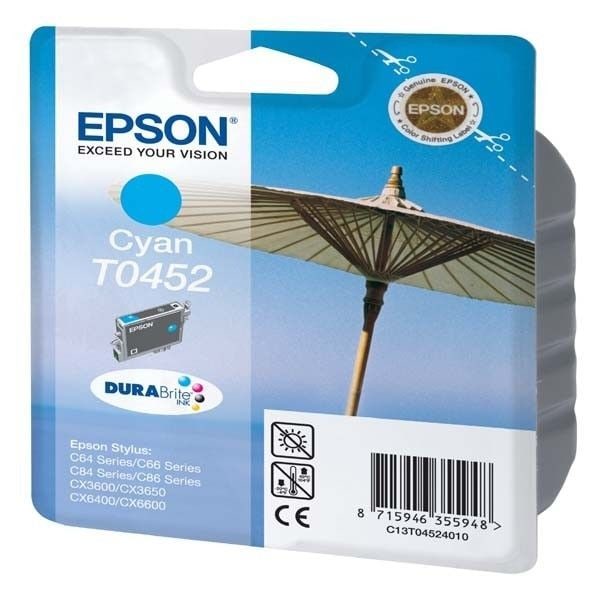 EPSON Mustekasetti T0452 - Syaani - Standardikapasiteetti 8ml - 250 sivua