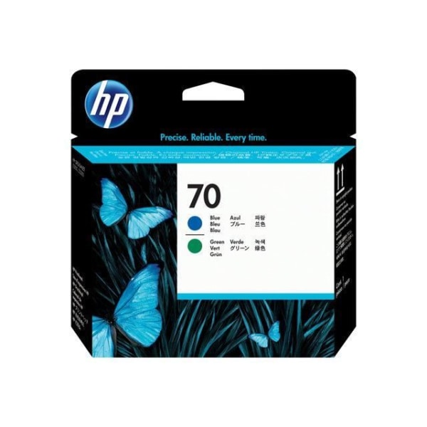 HP-paket med 1 skrivhuvud 70 original - blå/grön