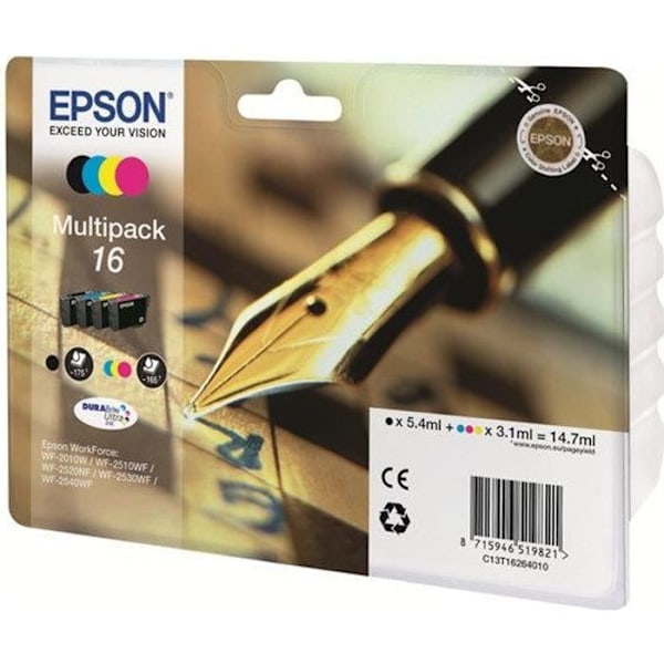 EPSON Multipack T1626 - Fyldepen - Sort, Cyan, Magenta, Gul (C13T16264012)