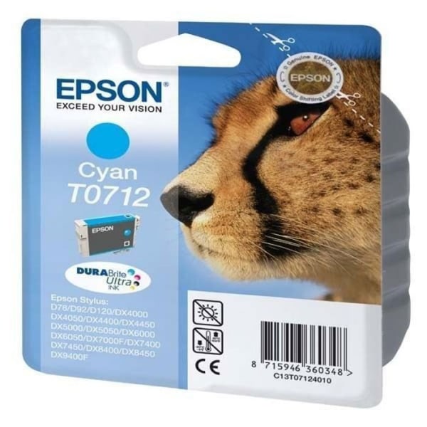 Epson T0712 Cheetah Cyan bläckpatron