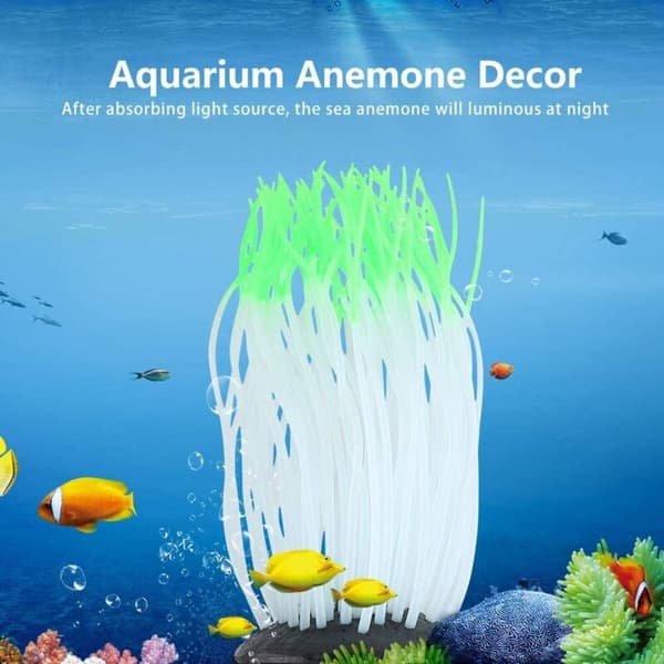 Akvarium Kunstig Silikon Sjøanemone Dekorasjon, Simulering Sjødekorasjon Korall Dekorasjon Akvarium Silikonmateriale (Grønn)