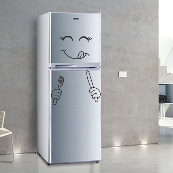 Cute Refrigerator Stickers 30*40CM, Happy and Delicious Face Kitchen Refrigerator Wall Sticker