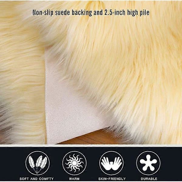 Superblød Tæppe, Fluffy Tæppe, Sengegulvtæppe til Soveværelse, 40*60cm, Beige