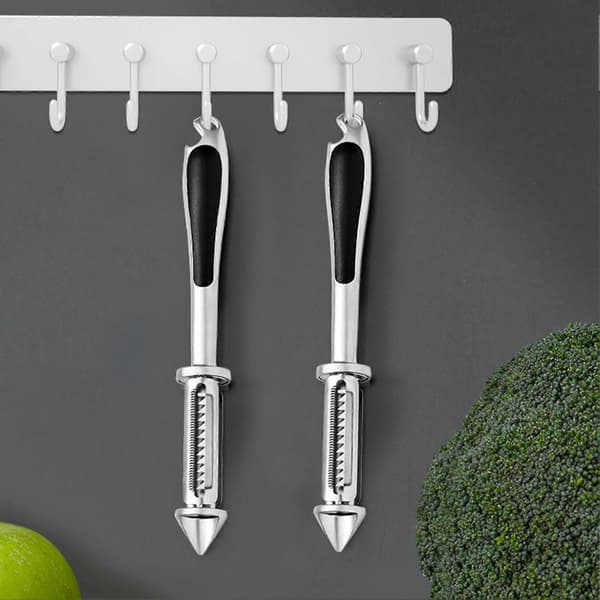 Potato Peeler Stainless Steel 5-in-1 Multifunctional Fruit and Vegetable Slicer Grater Shredder Scraper Kitchen Utensil for Carrots Cucumbers E E