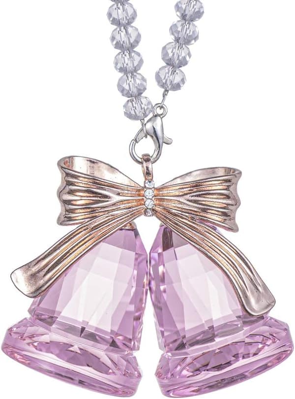Christmas Crystals Double Bell Ornament Crystal Bells Home Decor Pink