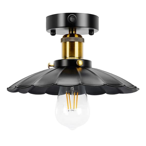 12V RV Vintage Ceiling Light (1E26 Bulb Included), 3000K 12 Volt RV Light with On/Off Switch