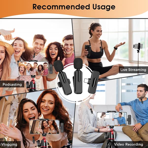 Lavalier Wireless Microphone For Android For Video Recording Gaming Live Interview Youtube Tiktok Vlog