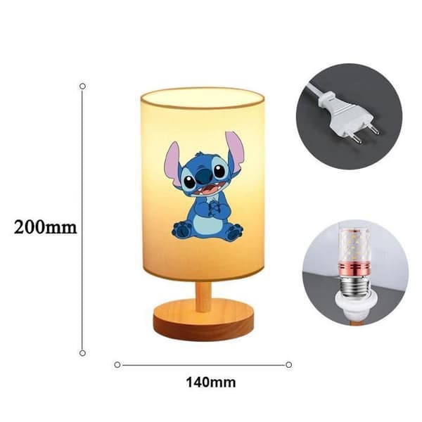 Bedside Lamp, 3-Way Dimmable, Linen Fabric Lampshade, Wooden Base, Small Table Lamp (Bulb Included)