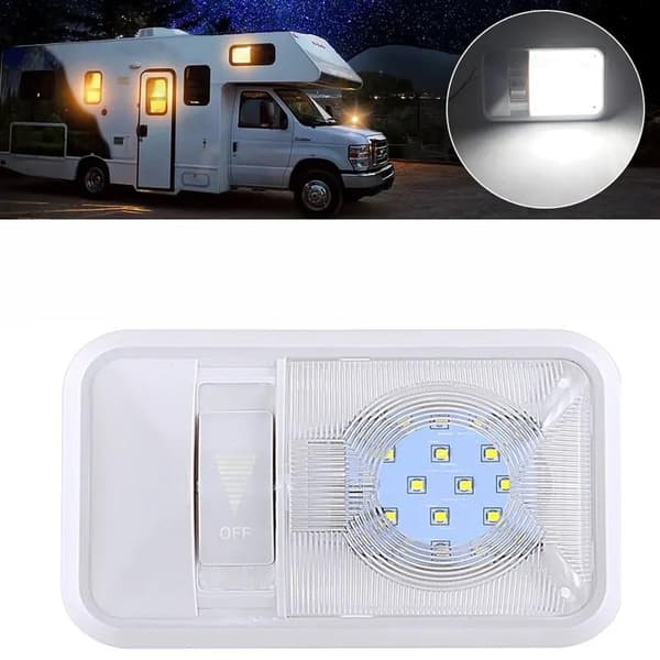 LED dæmpbar indvendig belysning 12-24v 24-LED-chip hvid 6000k campingvogn Vit white