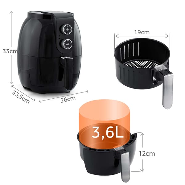 Berdsen BD-650 Airfryer frityrkoker 3,6l Svart Single