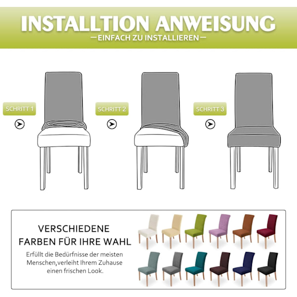 4-pack stolöverdrag, stretchiga matstolsöverdrag, modern stol