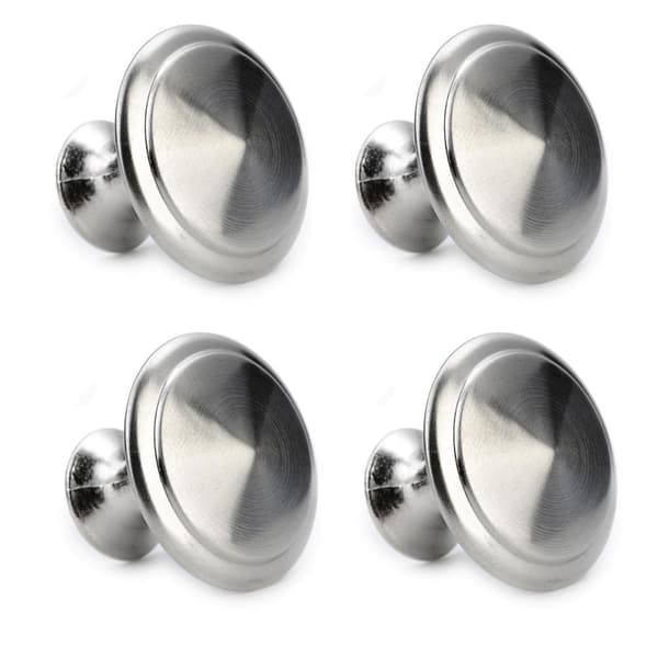 Knopper 4-pakning - Enkle knotter i metall - Sølvfarge Silver silver