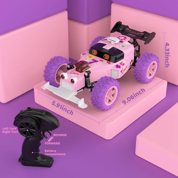 2.4G kauko-ohjattava auto neliveto nopea maastoauto (pinkki)
