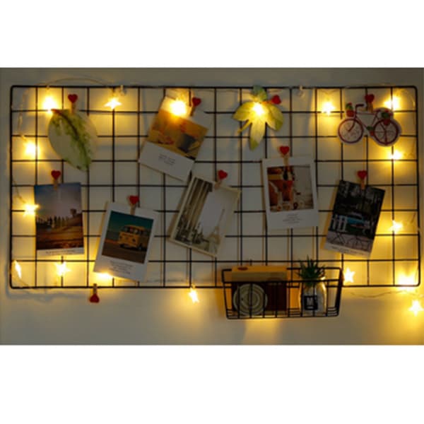 DIY Iron Frame Grid Wall Shelf Wall Mounted Mesh Panel Wall Art Display Organizer 0.5 0.5