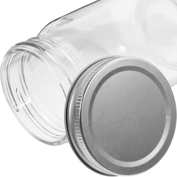 Glasburkar 380 ml med lock, 4-pack små glasbehållare för köksförvaring, honungssylt, konservering