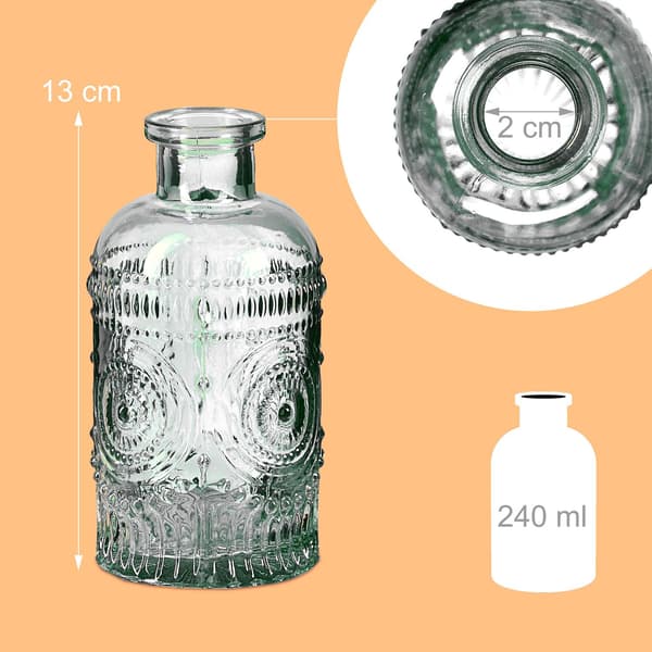 Små glasvaser Sæt med 12 – Dekorativt præget design