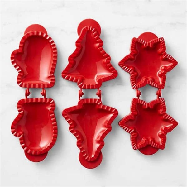 [LCS] 3 STK Håndpaiformer kompatible med baking Minipaiform kompatibel med julebaking Deigpresse Lomme-pai Red
