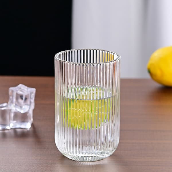 Ribbed borosilicate drinking glass 400 ml / ribbed glass / vat