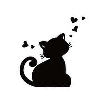 Cat-shaped Heart Chalkboard Removable Decal Black Board Wall Decor Art for Kids