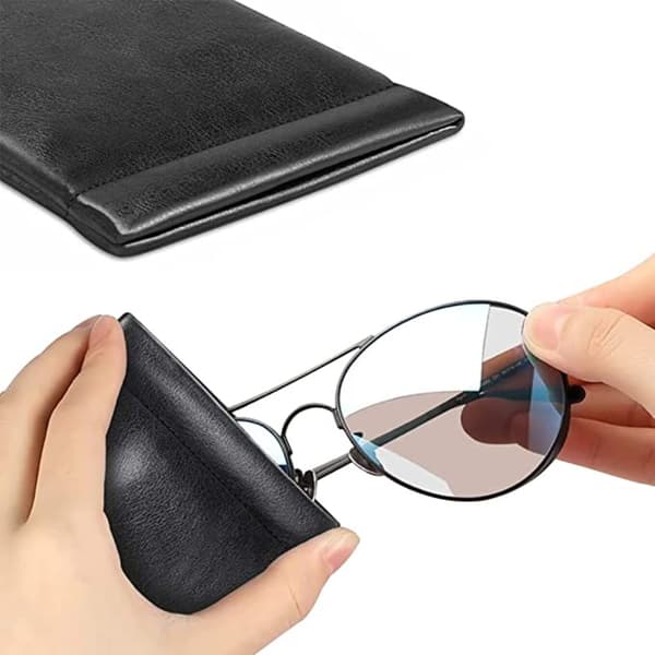 3-pack Soft PU Leather Glasses Case, Portable Sunglasses Protective Pouch