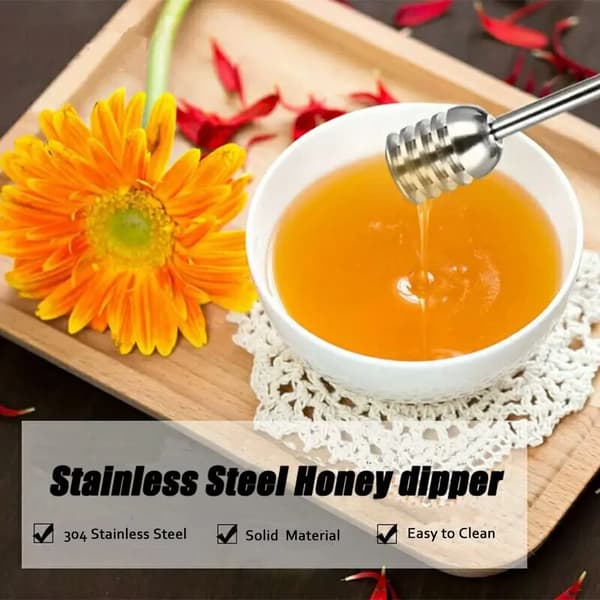 Honning og sirup spand server honningske 304 rustfrit stål stang til honningkrukke beholder