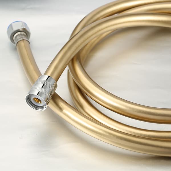 Kvalitets Bruseslange PVC Guld 150cm Bruseslange til Håndbruser med Standardgevind til Badekar, Bruser 1 Styk_OF
