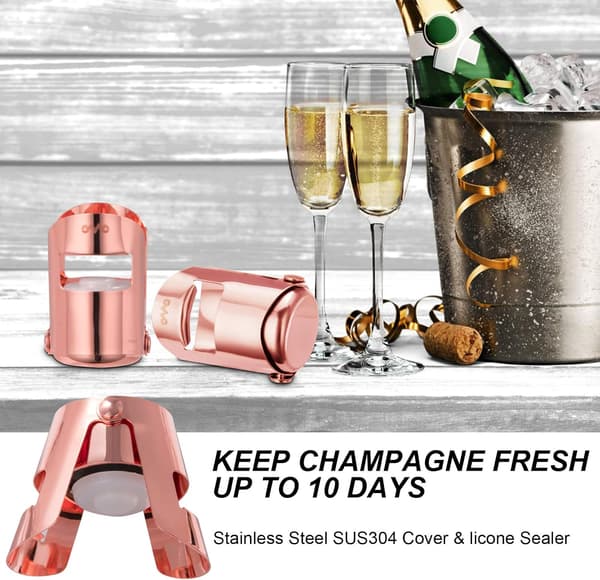 Champagne Stopper, Stainless Steel Sparkling Wine Bottle Sealer