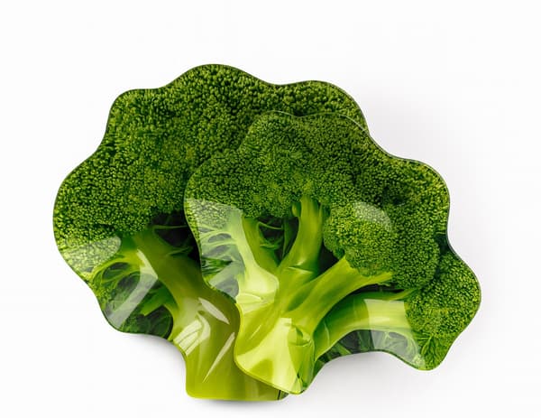 ARIA FRESH Broccoliformet Tallerken 15x18 cm i Grønt Glasdesign