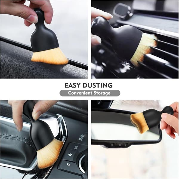 Car Interior Cleaning Brush, Soft Scratch-Free for Dashboard and Vents, 3 Pieces, 9x5cm