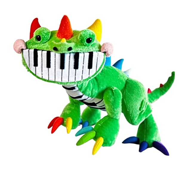 25 cm pehmopiano-dinosauruslelu, jossa 4 pelitilaa [JUN]