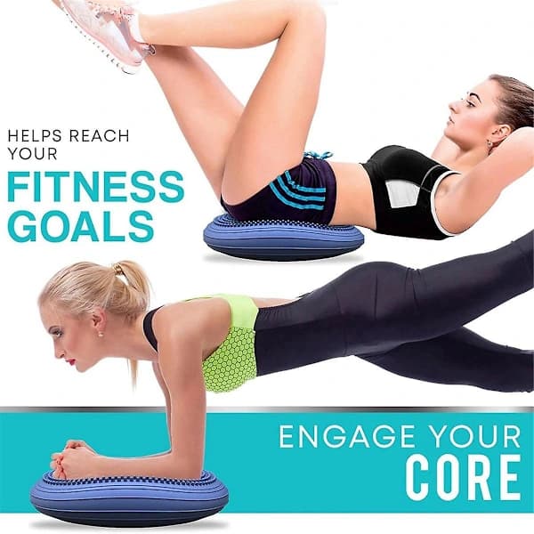 Blue Wobble Balance Board for Core Fitness, Stability, Rehabilitation, and Improved Sitting Posture