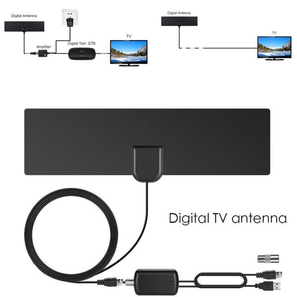 Sisäkäyttöön tarkoitettu digitaalinen TV-antenni HDTV DVB-T2 teräväpiirto