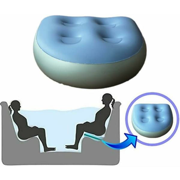 Multifunctional Seat Cushion Inflatable Waterproof Damping Massage Bath Mat Soft Backrest for Bath 2 Pcs Blue