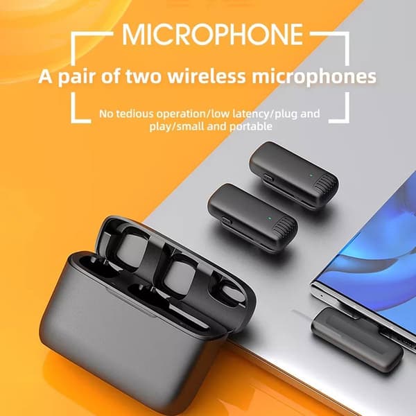Trådløs Lavalier Mikrofon for iPhone med Ladeetui for Intervjuopptak, Vlogging, Livestreaming