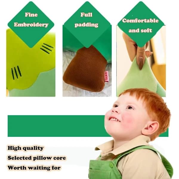 19.7\" Leaf Pillow, 3D Stuffed Plant Plush Tree Shaped Cushion for Room Decoration