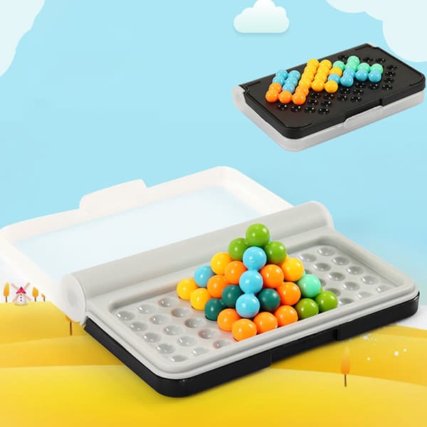 IQ Utfordringer 3D Puslespill Klassisk Pyramide Brett Perle Logisk Min Hvit Hvit A White A