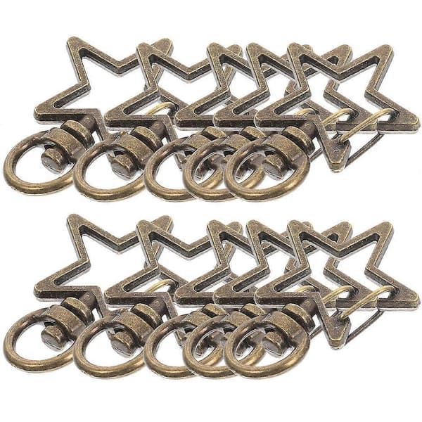 Star Keychain Zinc Alloy DIY Keychains for Decor Hanging Clip 15-pack