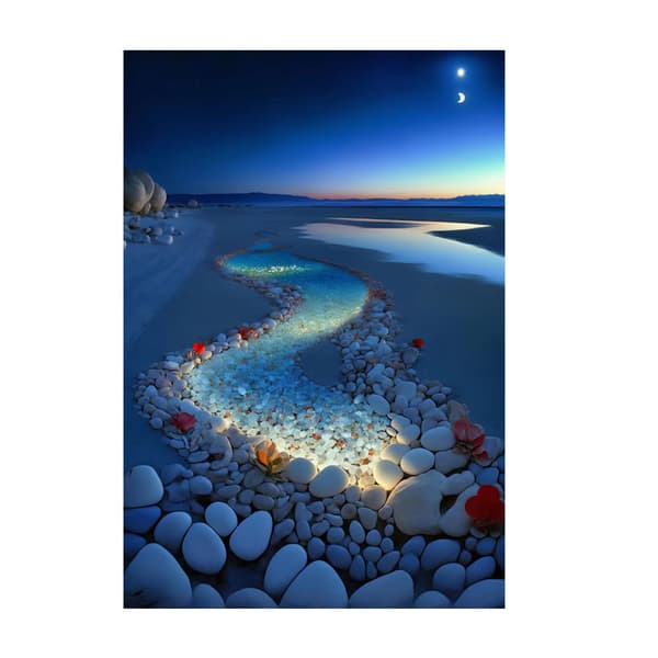 Full 5D diamantmaling, (30x40cm) Kyst C diamantmaling