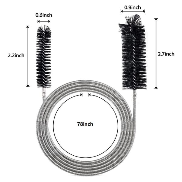 Flexible Cleaning Brush for Feeder Tubes - Tube Cleaning Tool - Black (2M)