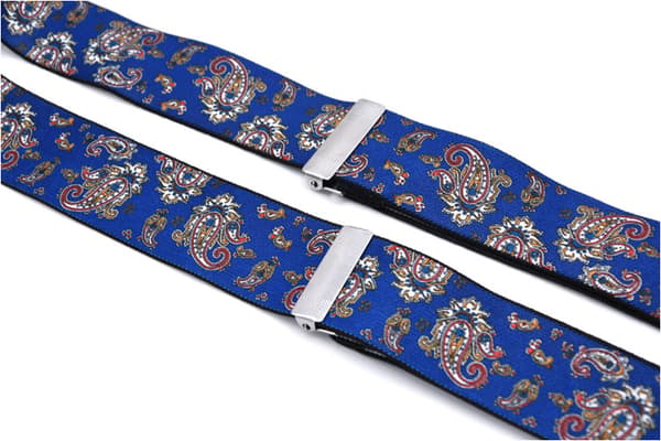 Y-shaped Suspenders - Blue Pattern, Unisex, Tri-clip Suspenders