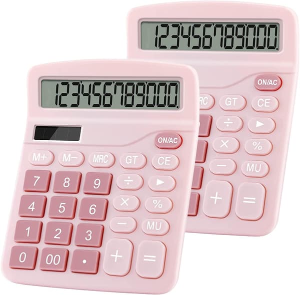 Lys rosa 12-sifret vitenskapelig solcellekalkulator for finans