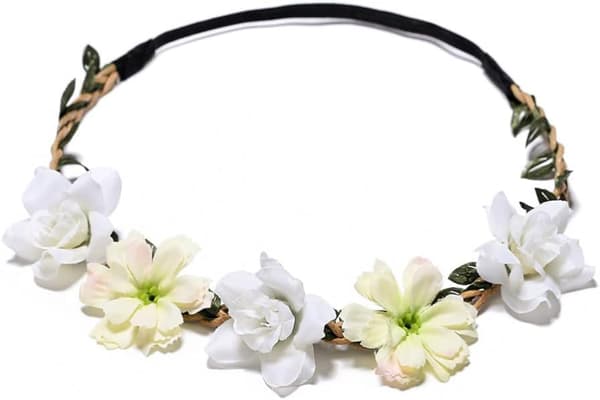 Blomsterdiadem, 4 stk. elastiske hårbånd blomsterkrans
