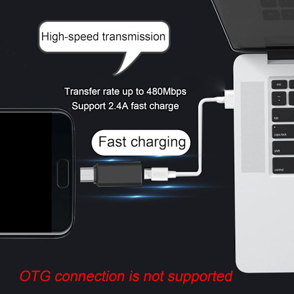 Delar USB C-adapter, Micro USB til USB C-adapter, USB C til Micro