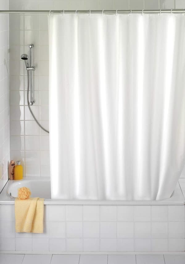 Hvidt badeforhæng, 180 x 180 cm - tekstil af høj kvalitet, vævet