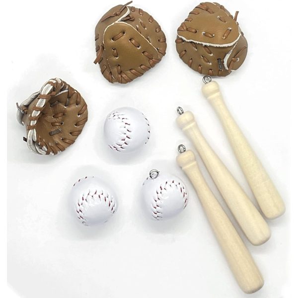 15 STK Baseballbat Handske Charms 15 STK